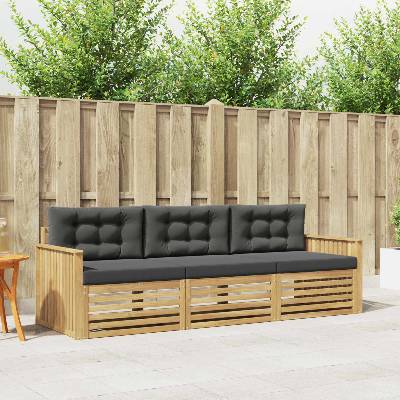 vidaXL Комплект дивани за открито 3 pcs Бяло и антрацит (3389962)
