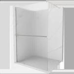 Mexen Kioto+ душ стена с рафт Walk-in 90 x 200 см, райе, матиран никел - 800-090-121-97-09 (800-090-121-97-09)
