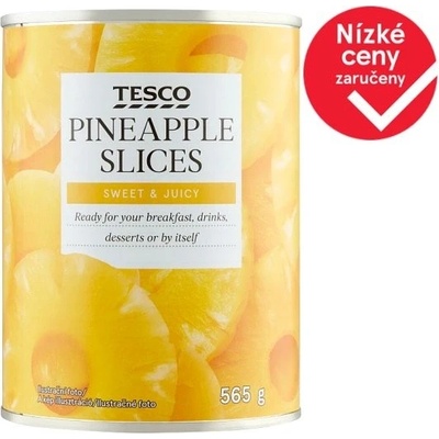 Tesco Ananas plátky ve sladkém nálevu 565 g