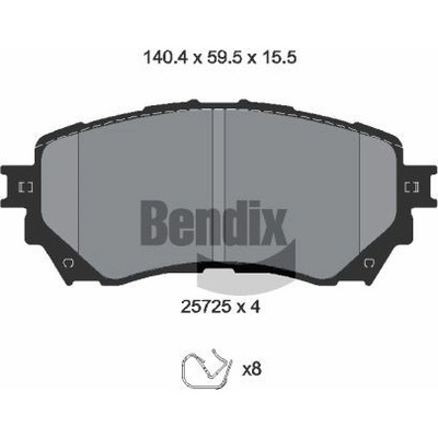 Sada brzdových destiček, kotoučová brzda BENDIX Braking BPD2263