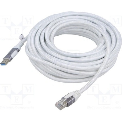 Goobay 74163 USB 3.0, RJ45 vidlice,USB A vidlice, niklovaný, 10m, bílý