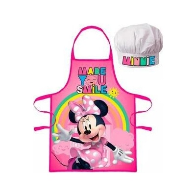 Euroswan zástěra s kuchařskou čepicí Minnie Mouse Disney motiv s duhou