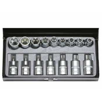 Image 1 of FORCE Вложки 1/2" Е (Е10-Е24) и вложки 1/2" накрайник torx (Т40-Т70) комплект 16 бр. jn66011 force 4171 (jn66011)