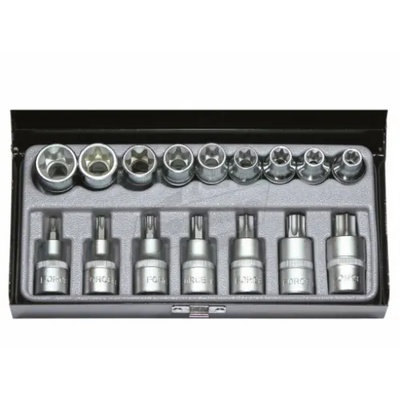 FORCE Вложки 1/2" Е (Е10-Е24) и вложки 1/2" накрайник torx (Т40-Т70) комплект 16 бр. jn66011 force 4171 (jn66011)