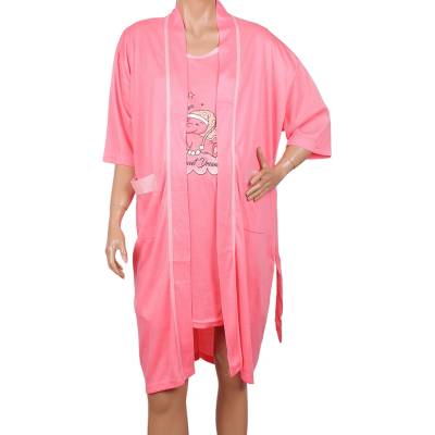 Комплект за бременни халат и нощница в коралово