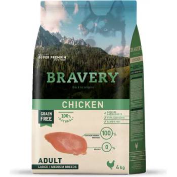 Bravery Chicken Medium & Large Breeds Adult Dog - Пълноценна храна за израснали кучета от средни и едри породи с пилешко 4 кг