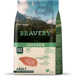 Bravery Chicken Medium & Large Breeds Adult Dog - Пълноценна храна за израснали кучета от средни и едри породи с пилешко 4 кг
