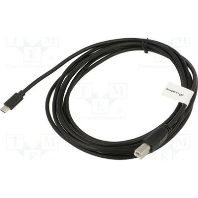 Lanberg CA-USBA-13CC-0030-BK USB 2.0, USB B vidlice,USB C vidlice, zlacený, 3m, černý