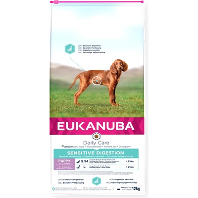 EUKANUBA Daily Care Puppy Sensitive Digestion - за подрастващи кучета с чувствително храносмилане 12kg