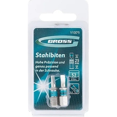 GROSS КОМПЛЕКТ БИТОВЕ sl 4.0х25мм СТОМАНА s2 11371 2бр (11371)