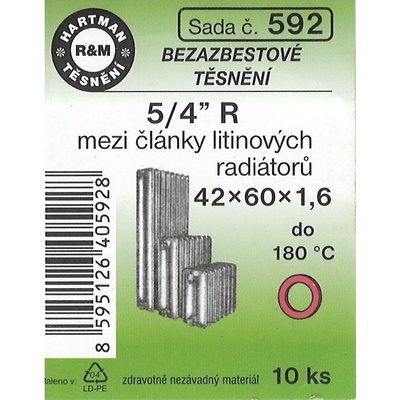 HARTMAN těsnění bezasbestové 5/4" 42*60*1,5mm, sada č. 592