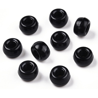 Akrylové korálky - pony beads - černé - 6 x 9 mm - 10 ks – Sleviste.cz