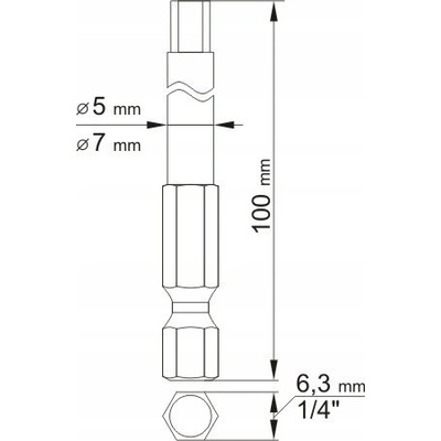 Sada bitov YATO 1/4" 2 ks IMBUS L=100 mm 4, 6 mm