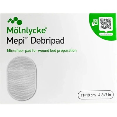 Mönlycke MOLNLYCKE Mepi Debripad, krytí pro čištění rány, 11 x 18 cm 5 ks