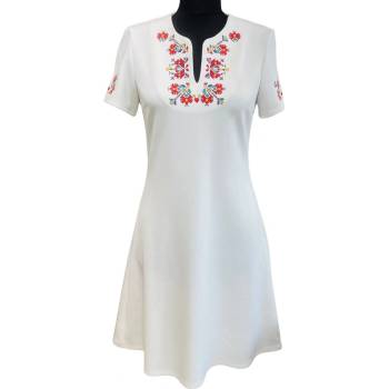 КАРНАВАЛ БЯЛА ДАМСКА РОКЛЯ С БРОДИРАНА ШЕВИЦА (787720242257)