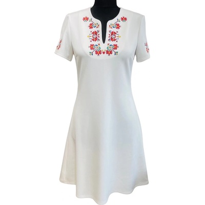 КАРНАВАЛ БЯЛА ДАМСКА РОКЛЯ С БРОДИРАНА ШЕВИЦА (787720242257)