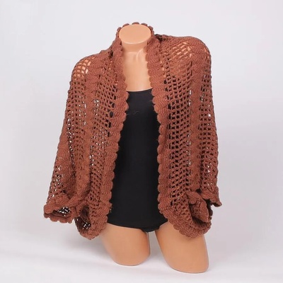 Плетено болеро в кафяв цвят