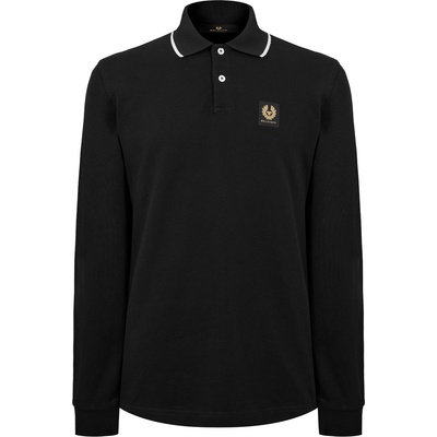 BELSTAFF Блуза с яка BELSTAFF Tip Long Sleeve Polo Shirt - Black
