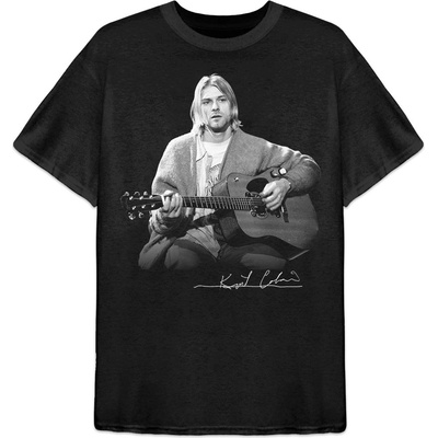 Kurt Cobain tričko Guitar Live Photo čierne