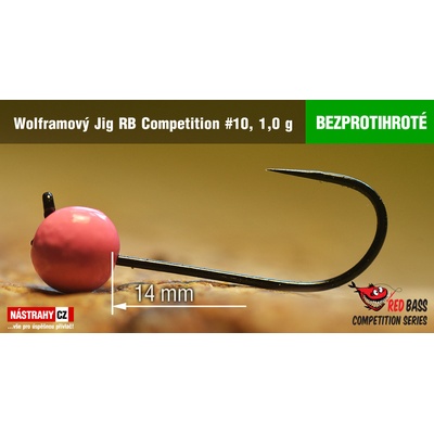 NASTRAHY.cz Bezprotihrotý wolframový Jig RB Competition #10 14 mm 1,0 g Pink 5 ks