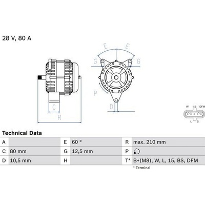 Alternátor BOSCH 0 986 048 100