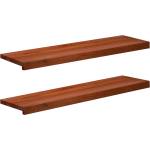 vidaXL Парапети за прозорци 2 бр. Кафяво 90 x 25 x 2 cm Солидно бук (42048265)
