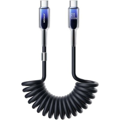Joyroom S-A43 Crystal-Clear Series 60W USB-C USB-C spirálový 1,5m černý