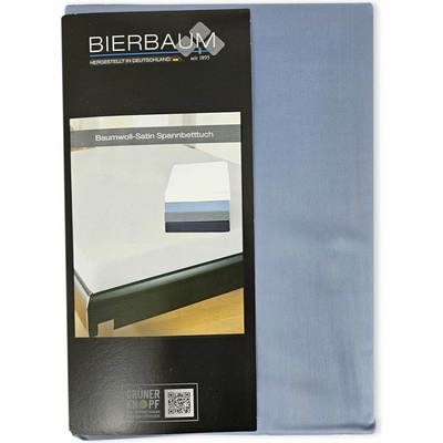 Bierbaum satén prostěradlo světle modré 140x200