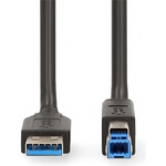 Nedis CCGB61100BK20 USB 3.2 Gen 1 | USB-A щепсел - USB-B щепсел | 5 Gbps | никелирано покритие | 2, 00 м (CCGB61100BK20)