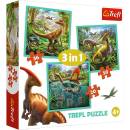Puzzle Trefl Neobyčejný svět dinosaurů 3v1 20,36,50 dielov