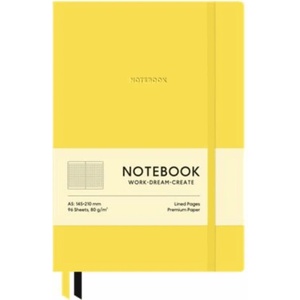 Shkolyaryk Publishing House Genius A5 96 Sheets Softcover Checkered Lemon Notebook (A5-7114K)