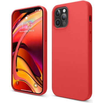 elago Soft Silicone Case - силиконов (TPU) калъф за iPhone 12, iPhone 12 Pro (червен)