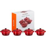 Le Creuset Тава за фурна 10 см, 250 мл, комплект от 4 бр. , CERISE, керамика с глазура, Le Creuset (LECR79212100600100)