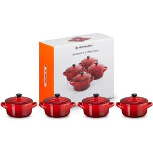 Le Creuset Тава за фурна 10 см, 250 мл, комплект от 4 бр. , CERISE, керамика с глазура, Le Creuset (LECR79212100600100)