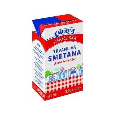 Madeta Jihočeská smetana trvanlivá 31% 250 ml – Zboží Mobilmania