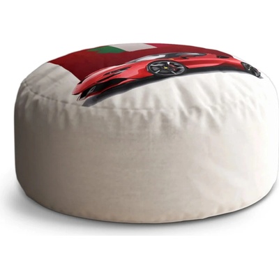Sablio Okrúhly taburet Circle Ferrari Italská vlajka na červeném bloku: 38x48 cm