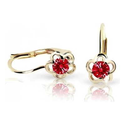 Cutie Jewellery detské naušnice zlaté kvetinky C1945Z-KL Ruby Dark