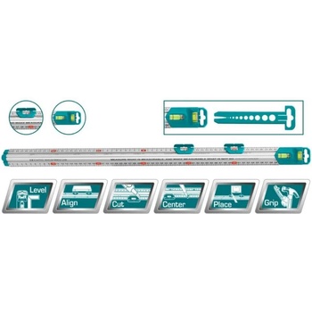 TOTAL Алуминиева линия с нивелир total, многофункционална, 600 мм (tl tmt646003)
