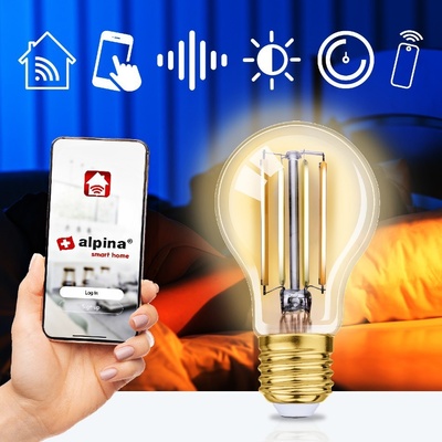 ALPINA Chytrá žiarovka LED WIFI biela stmievateľná E27 470LMED-225448