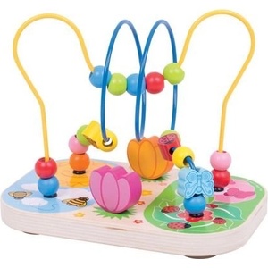 Bigjigs Toys - Дървена играчка лабиринт Цветна градина