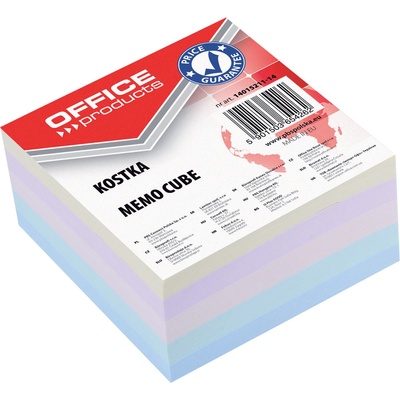 Office Products Куб цветни листчета Office Product, 85х85х40mm, подлепен (14559-А)