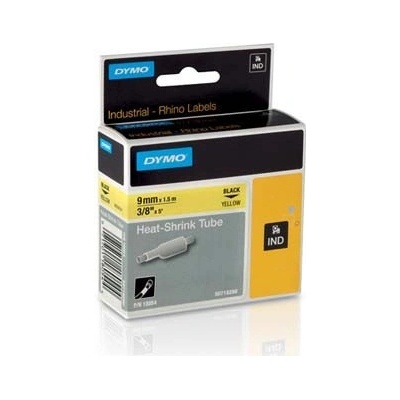 Dymo Rhino 18054, S0718290, 9mm x 1,5m černý tisk / žlutý podklad, originální páska