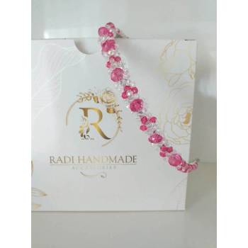 Image 1 of Radi handmade Луксозна диадема с прозрачни и цикламени кристали (431)