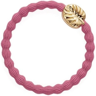 By Eloise London Gold Palm Leaf гривна / ластик за коса цвят розов