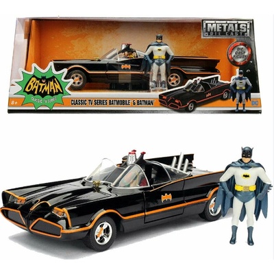 Dickie Toys Batman 1966 Classic Batmobile 1:24odlievané auto s otváracími dverami vrátane figúrky Batmana253215001