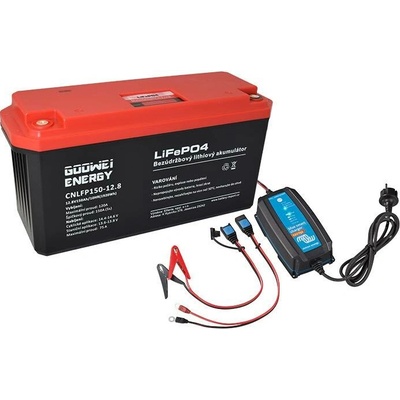 GOOWEI ENERGY CNLFP150-12.8 150Ah + nabíječka Victron Energy Blue Smart 12V 15A/4A