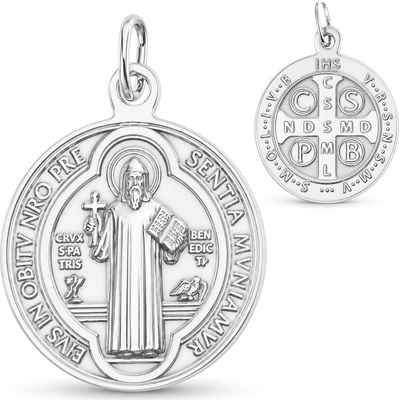 Argento Stříbrný přívěsek medailka sv. Benedikta 85860