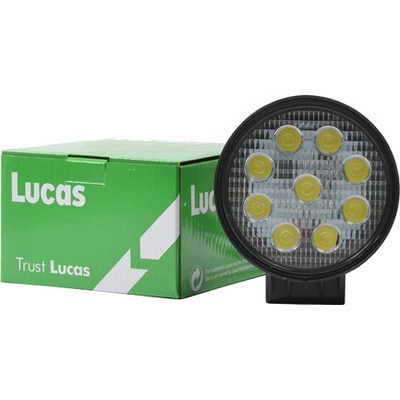 LUCAS Pracovné svetlo Lucas 9LED * 3W/27W pevné uchyt., okrúhle (A-LDB902)