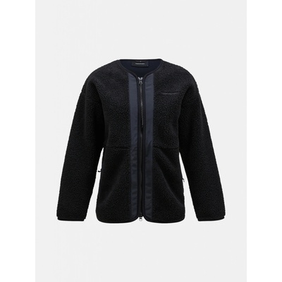 MIKINA PEAK PERFORMANCE W HEAVY PILE OVERSIZED CARDIGAN BLACK