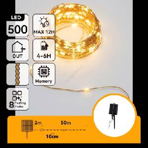 Aigostar - LED соларна коледна гирлянда 500xLED/8 режима 52m IP65 топла бяла 1200 mAh (AI2574)